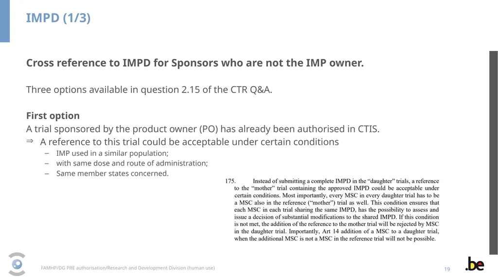 New Clinical Trial Regulation: Information - slide 19 of 52