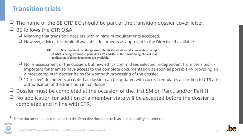 New Clinical Trial Regulation: Information - slide 31 of 52
