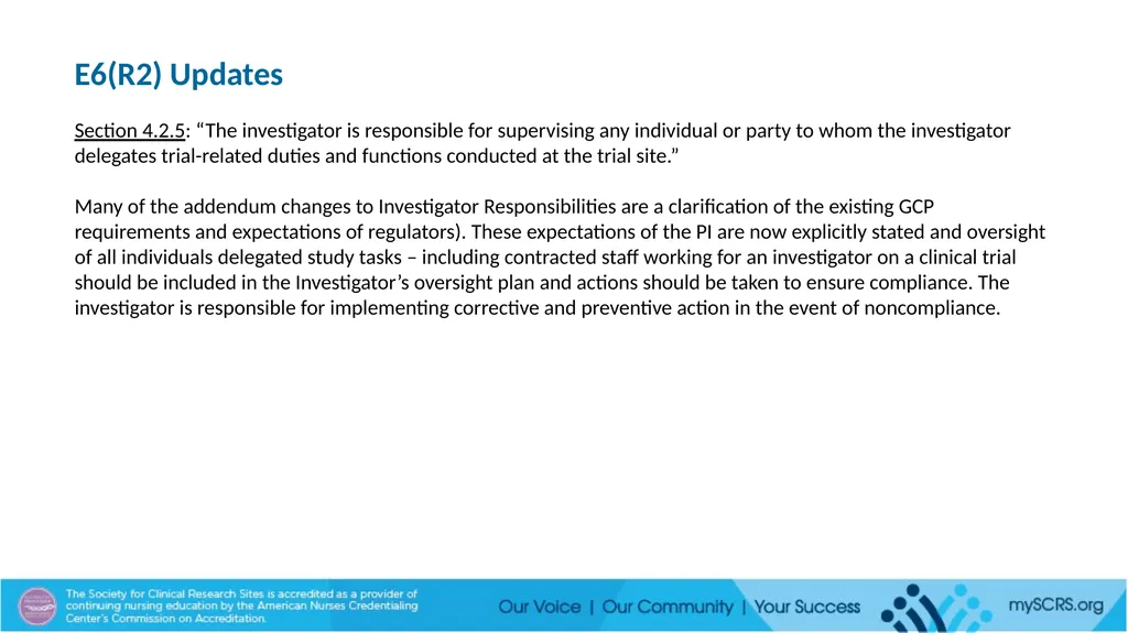 SCRS Site Management Module E6(R2) and (R3) Update - slide 2 of 5