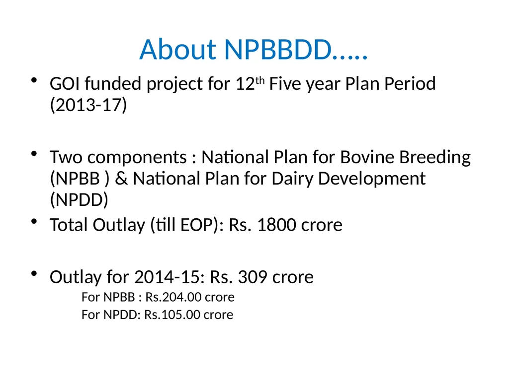 National Programme for Bovine Breeding and Dairy - slide 2 of 30