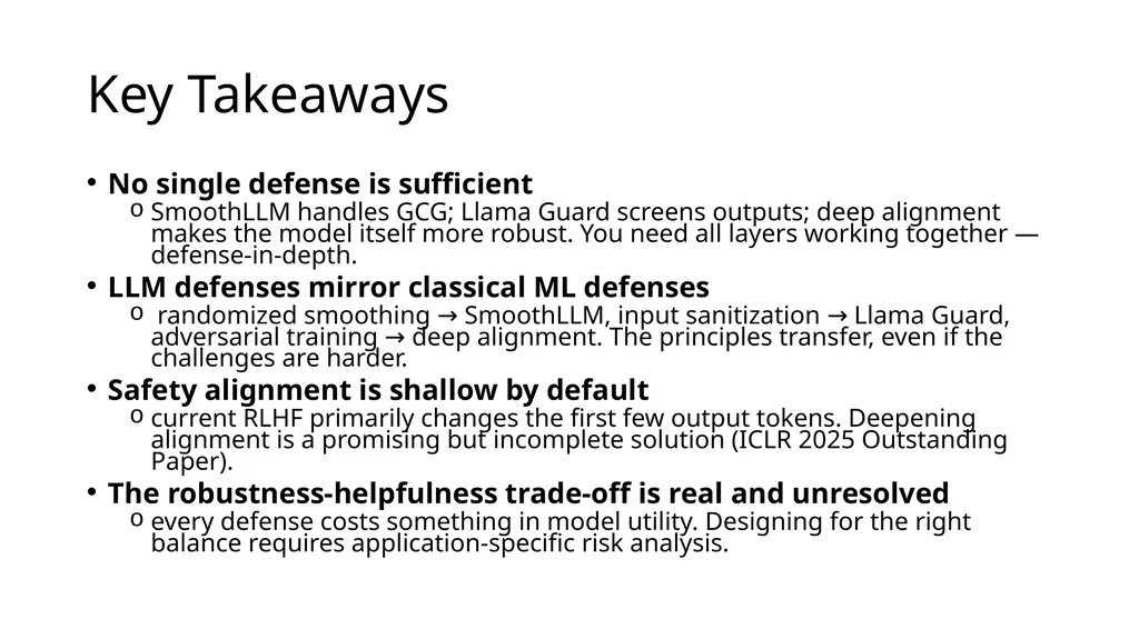 Large Language Model Security: Defense COMP 4634 - slide 31 of 31