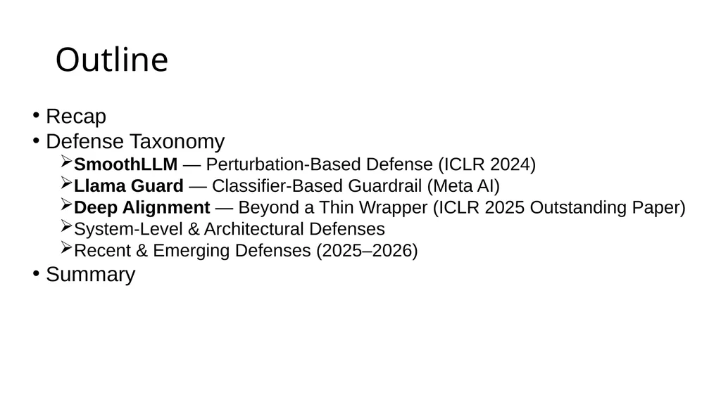 Large Language Model Security: Defense COMP 4634 - slide 2 of 31