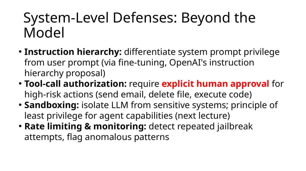 Large Language Model Security: Defense COMP 4634 - slide 27 of 31