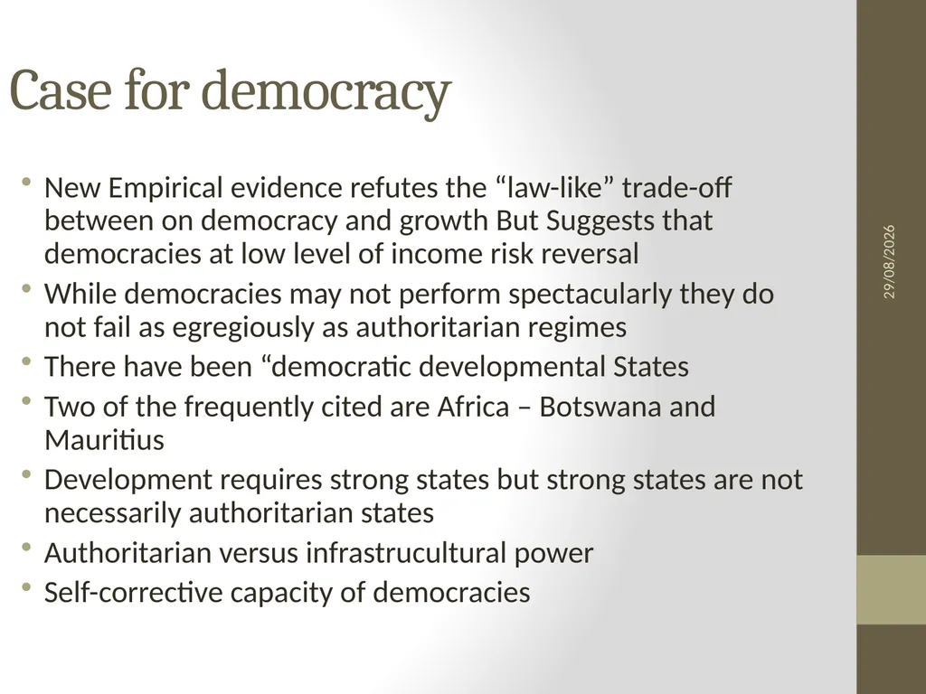 Modernisation theories The linear view of - slide 6 of 16