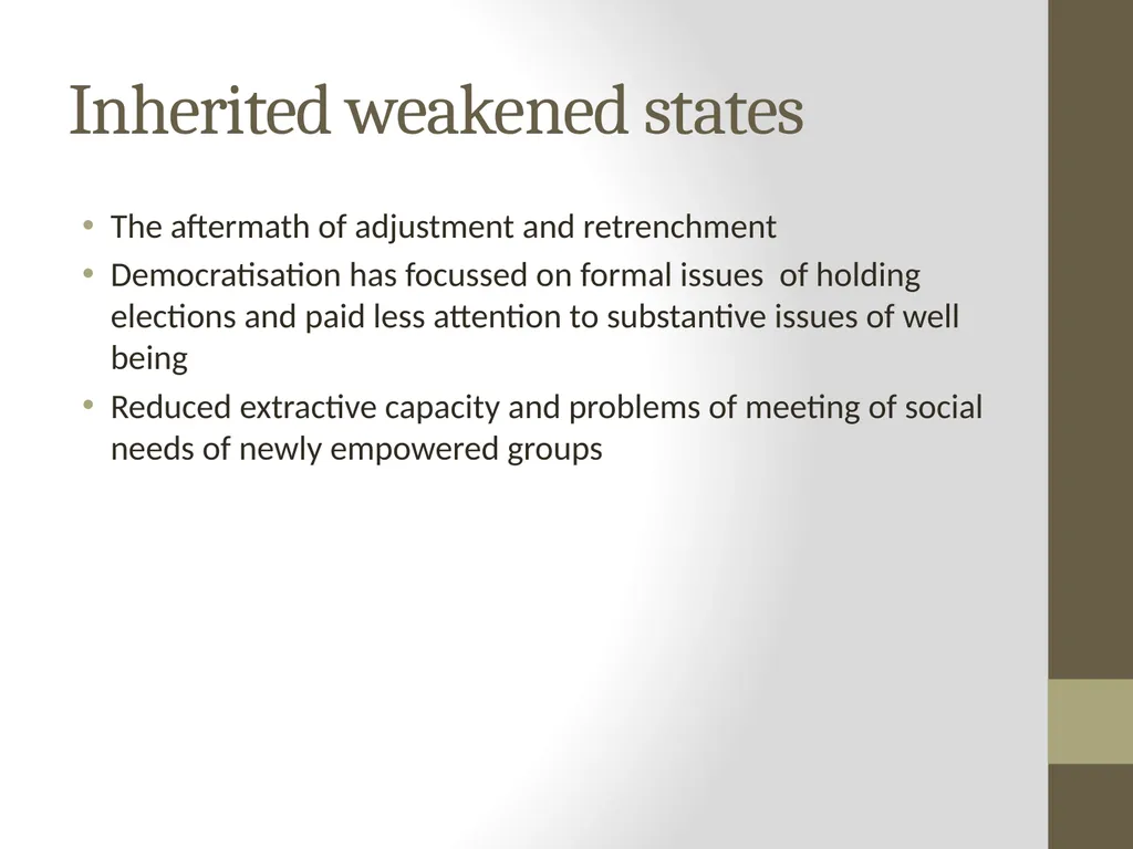 Modernisation theories The linear view of - slide 7 of 16
