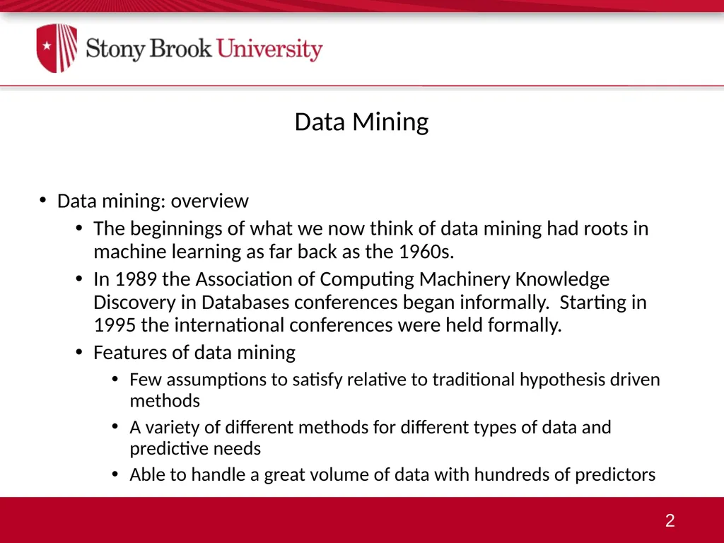 An Overview of Data Mining: Predictive Modeling - slide 2 of 29