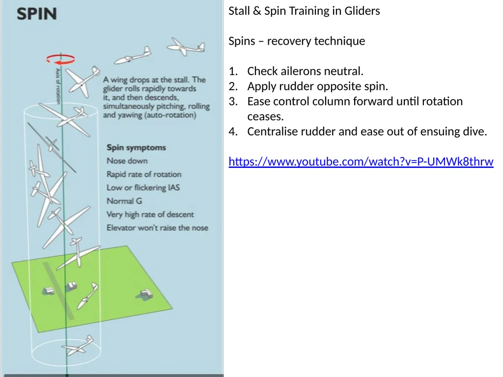 Stall & Spin Training in Gliders Stall & Spin - slide 17 of 20
