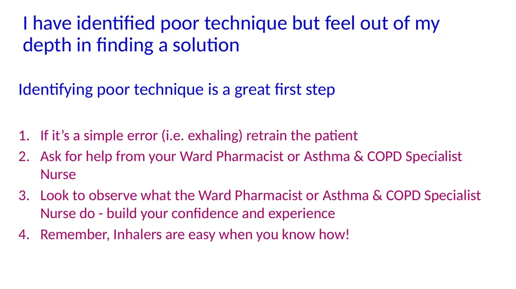 Inhaler Technique Training for Respiratory Ward - slide 15 of 18
