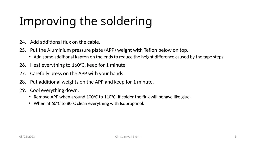 Soldering Process of a HTS Cable Step by Step - slide 6 of 7