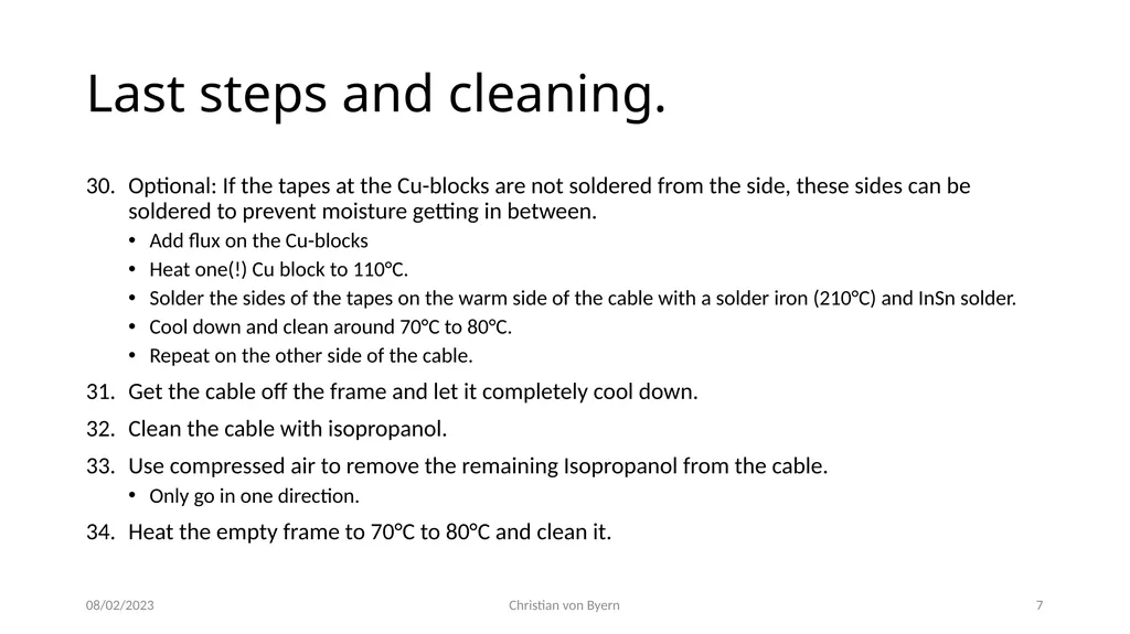 Soldering Process of a HTS Cable Step by Step - slide 7 of 7