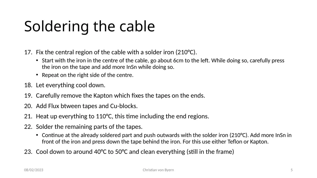 Soldering Process of a HTS Cable Step by Step - slide 5 of 7