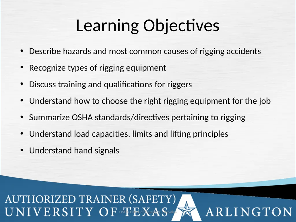 Rigging Basics Learning Objectives Describe - slide 2 of 34
