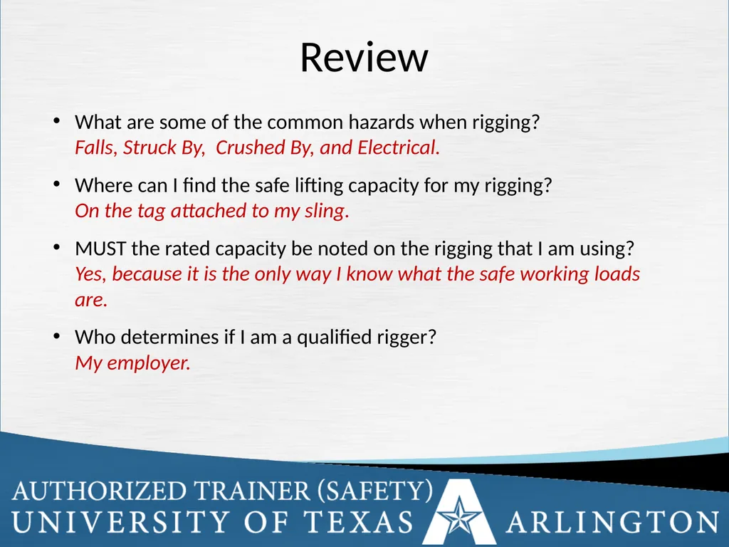Rigging Basics Learning Objectives Describe - slide 34 of 34