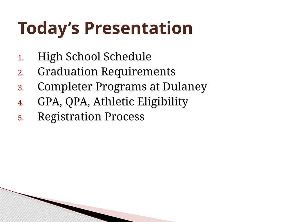 Parent Information Night Dulaney High School - slide 2 of 32