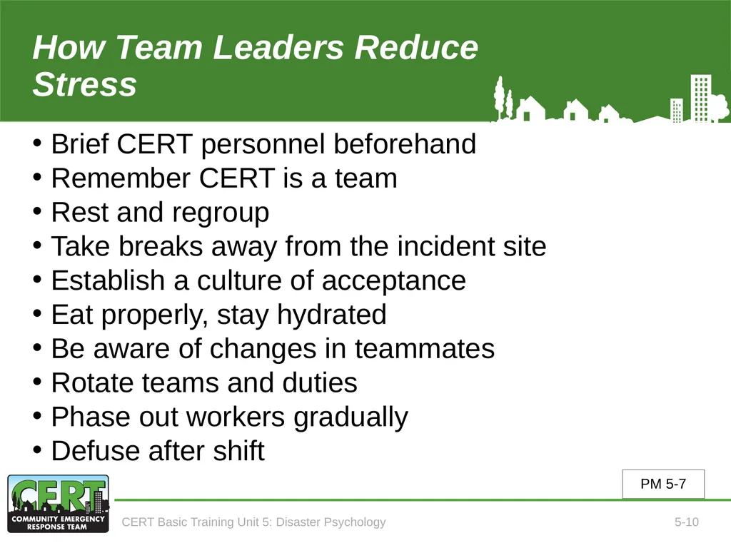 CERT Basic Training CERT Basic Training Unit 5: - slide 12 of 24