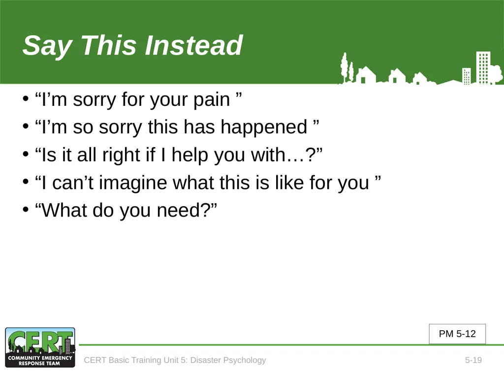 CERT Basic Training CERT Basic Training Unit 5: - slide 21 of 24