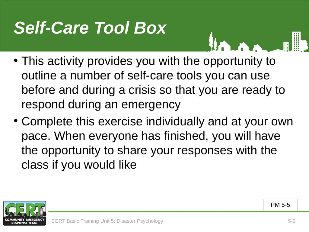 CERT Basic Training CERT Basic Training Unit 5: - slide 11 of 24
