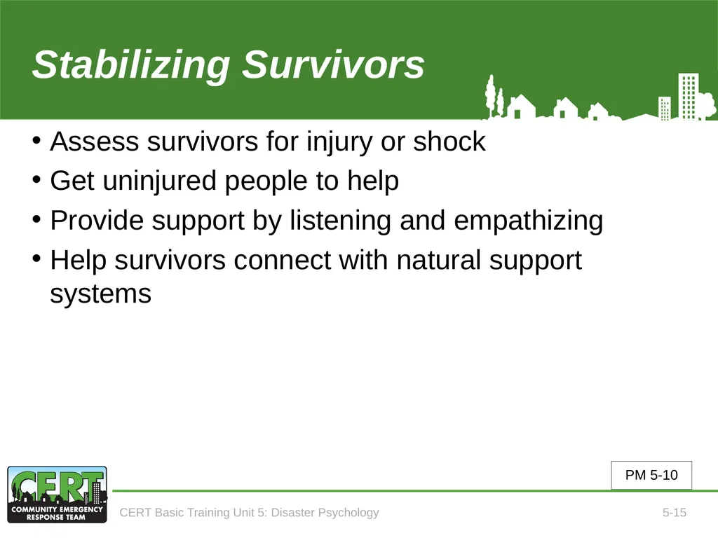 CERT Basic Training CERT Basic Training Unit 5: - slide 17 of 24