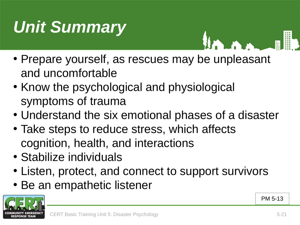 CERT Basic Training CERT Basic Training Unit 5: - slide 23 of 24