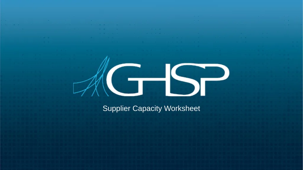 Supplier Capacity Worksheet Shared Equipment - slide 1 of 9