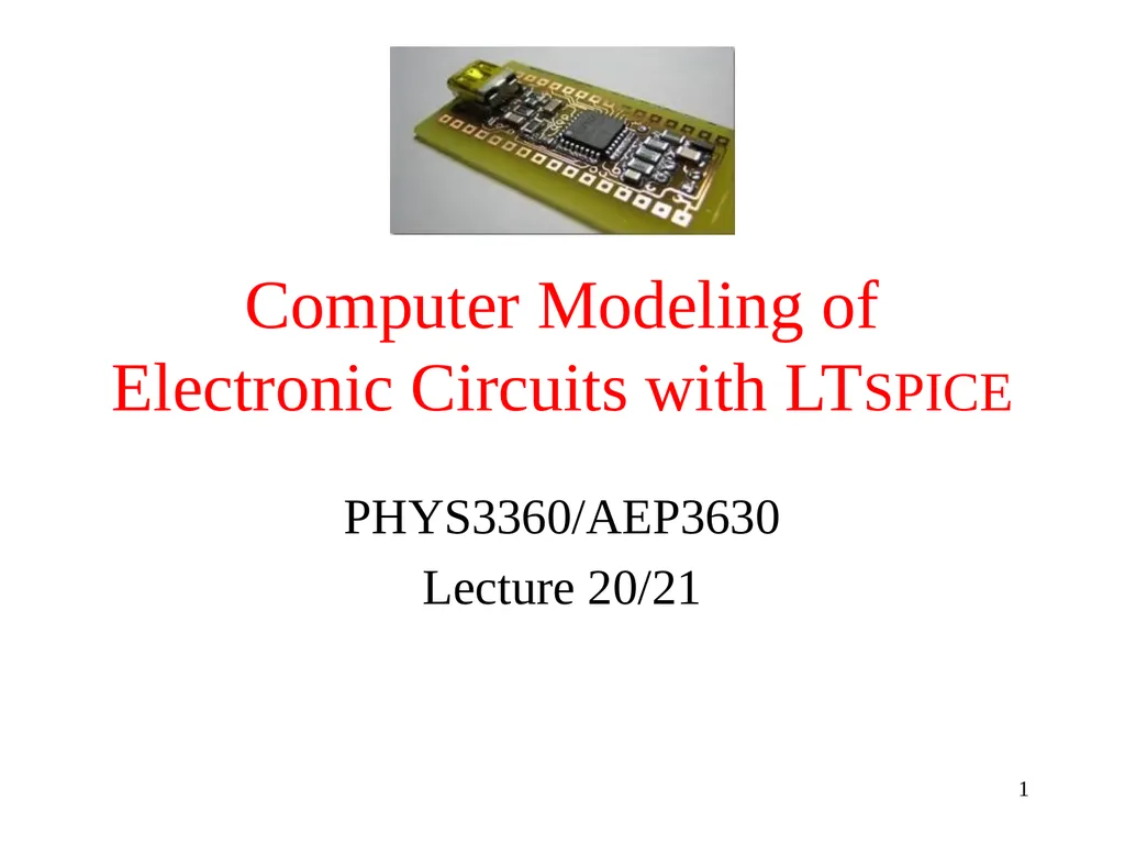 Computer Modeling of Electronic Circuits with - slide 1 of 30