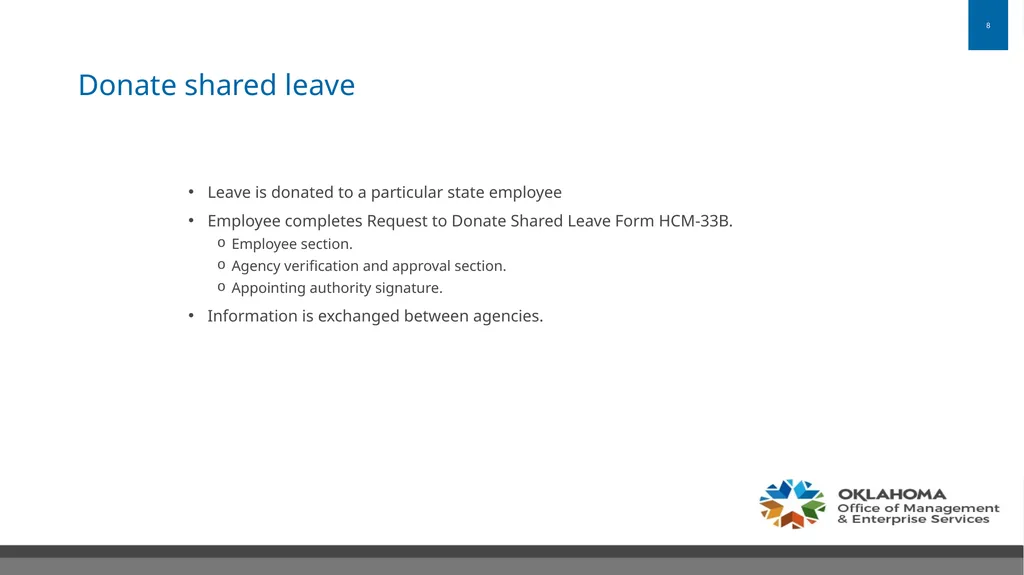 State Leave Sharing Program Office of Management - slide 8 of 14