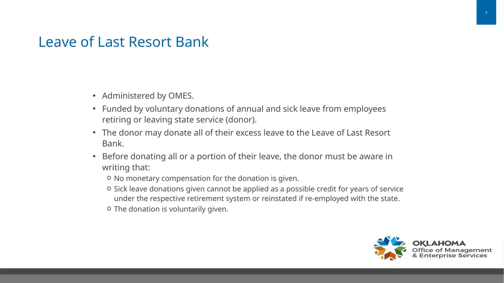 State Leave Sharing Program Office of Management - slide 5 of 14