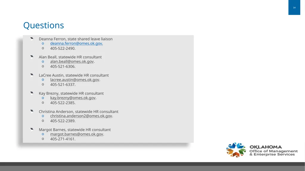 State Leave Sharing Program Office of Management - slide 14 of 14
