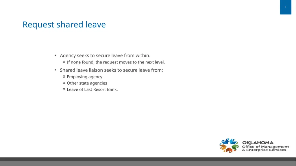 State Leave Sharing Program Office of Management - slide 7 of 14