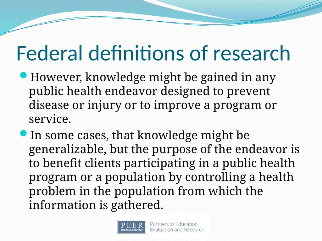 Introduction to Research & Evaluation Module - slide 10 of 31
