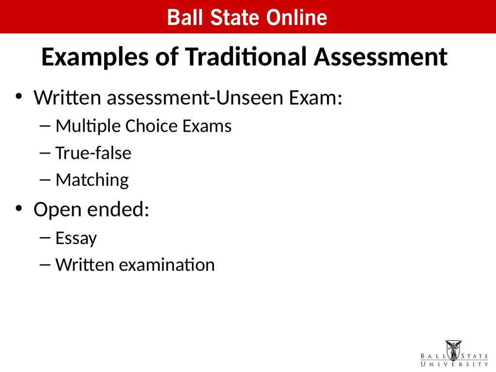 Assessment in the Classroom: Making it Work Online - slide 13 of 37