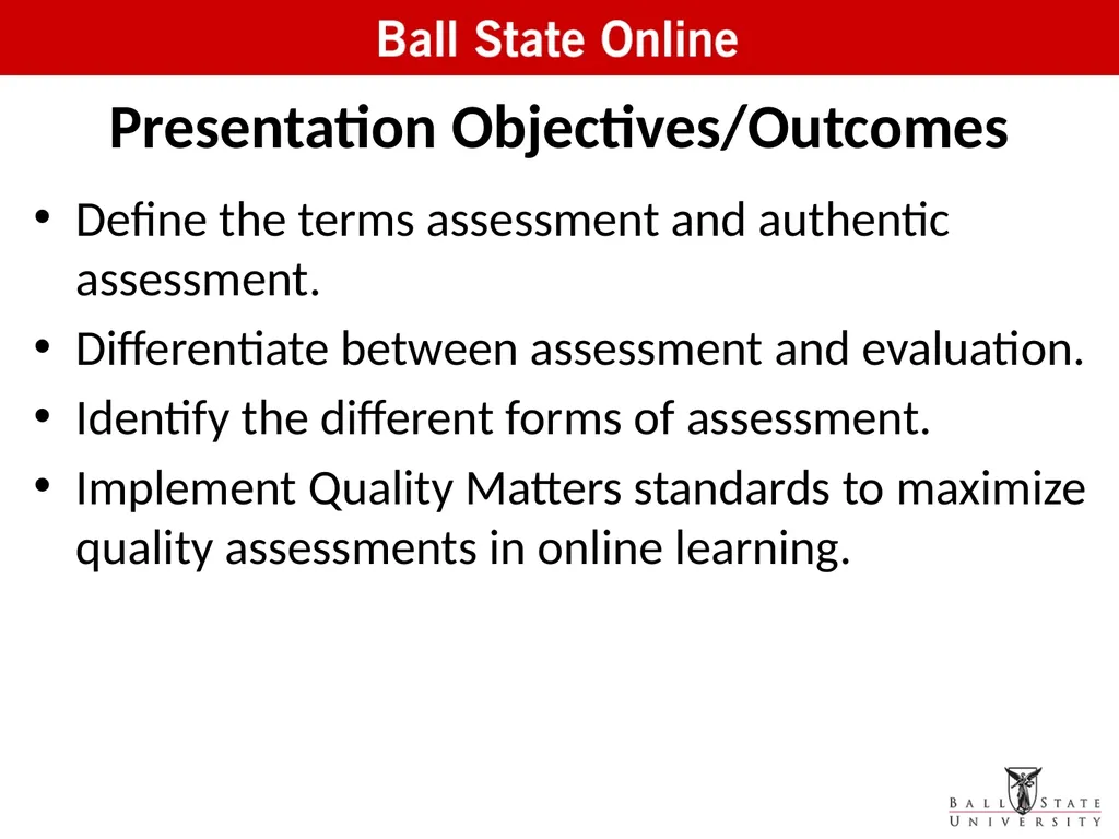 Assessment in the Classroom: Making it Work Online - slide 2 of 37
