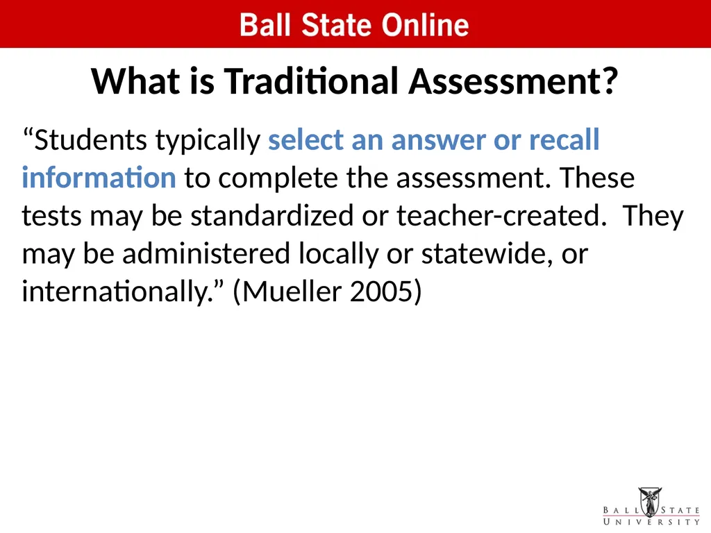 Assessment in the Classroom: Making it Work Online - slide 11 of 37