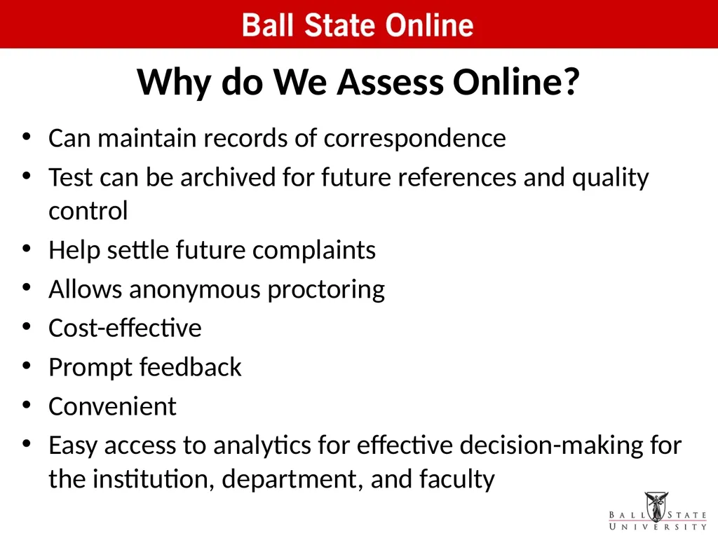 Assessment in the Classroom: Making it Work Online - slide 25 of 37