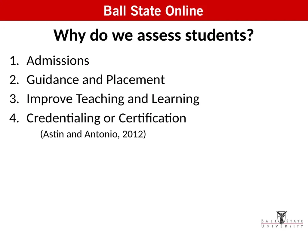 Assessment in the Classroom: Making it Work Online - slide 5 of 37
