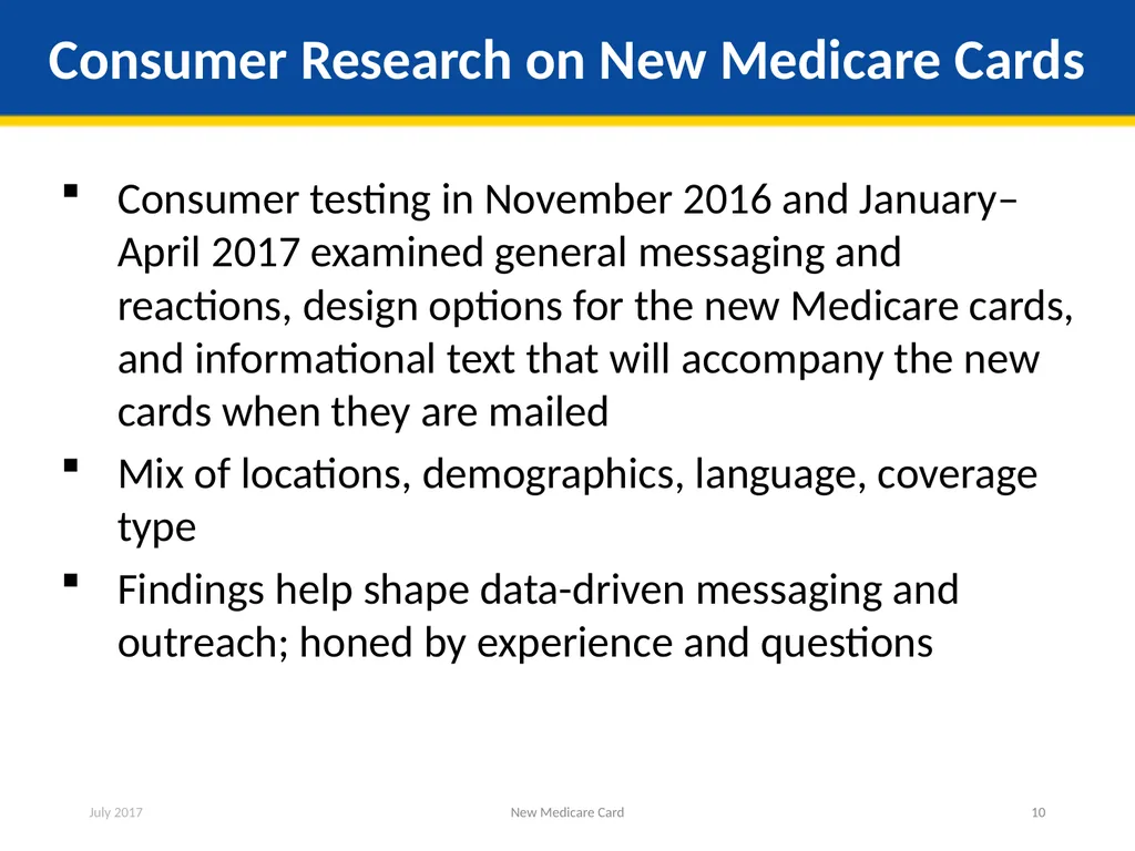 New Medicare Card Overview for Partners and - slide 10 of 19