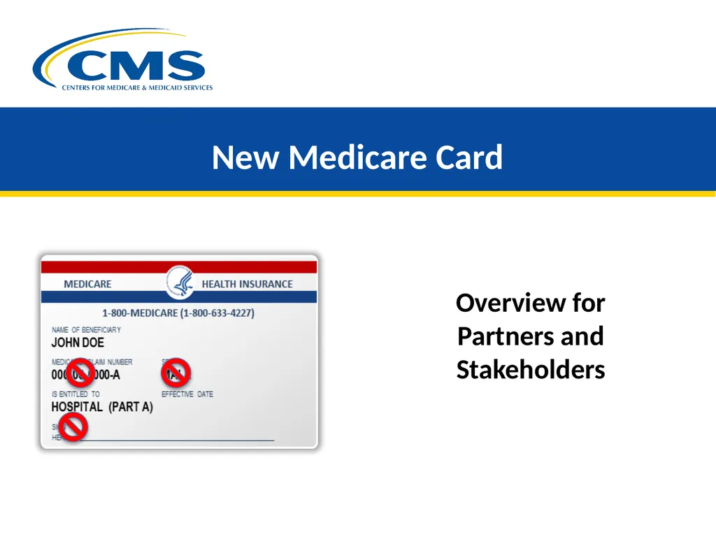 New Medicare Card Overview for Partners and - slide 1 of 19