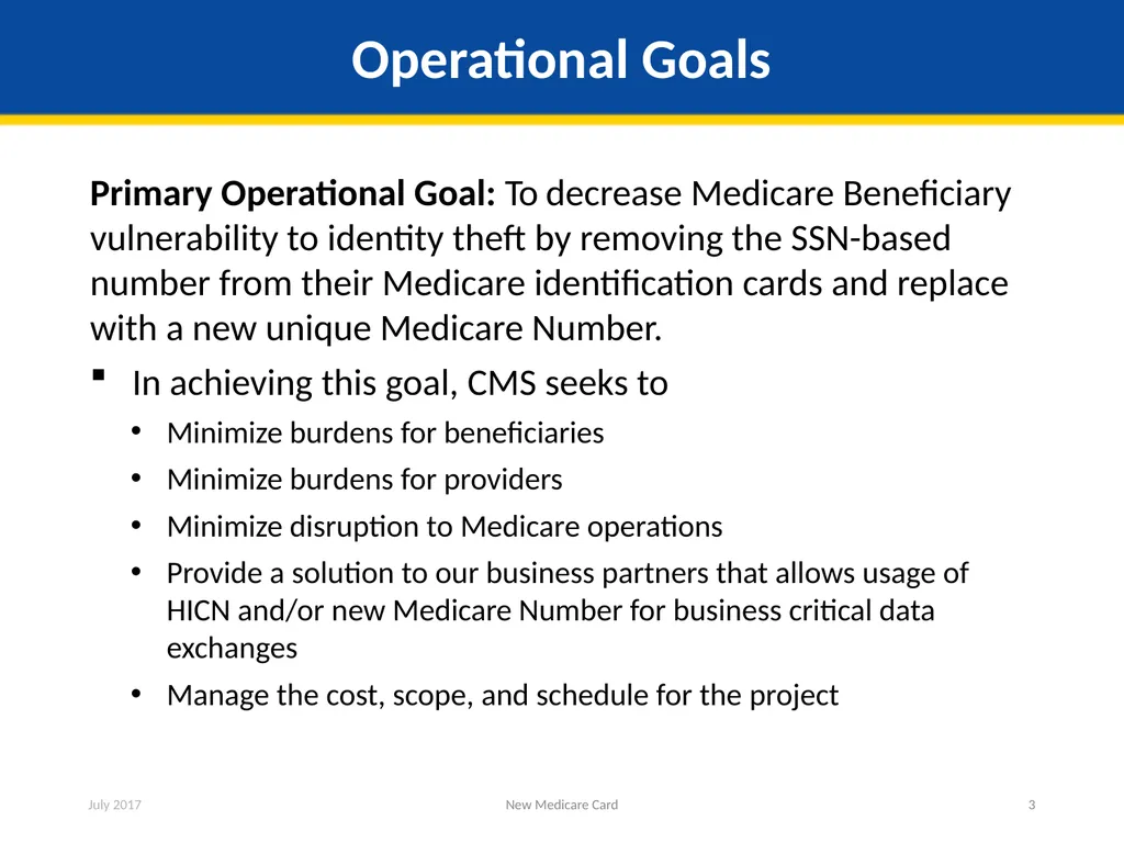 New Medicare Card Overview for Partners and - slide 3 of 19