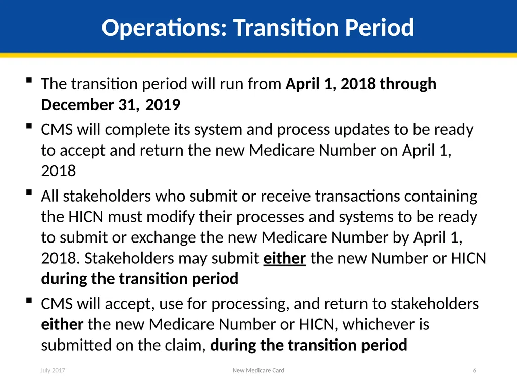 New Medicare Card Overview for Partners and - slide 6 of 19