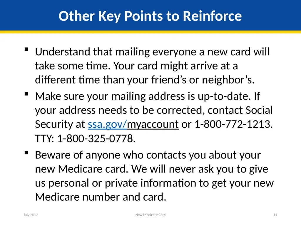 New Medicare Card Overview for Partners and - slide 14 of 19