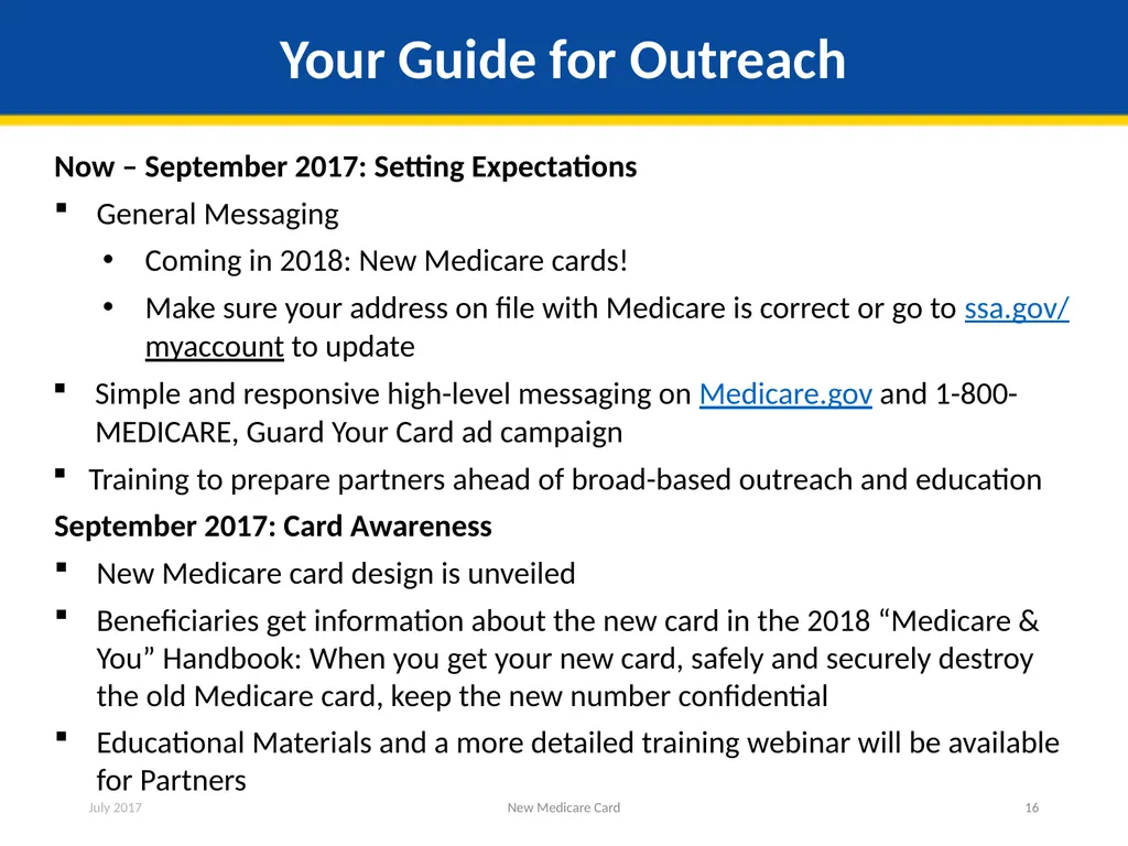 New Medicare Card Overview for Partners and - slide 16 of 19