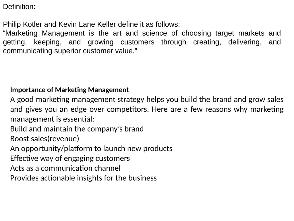 Marketing Management Definition: Philip Kotler and - slide 2 of 6