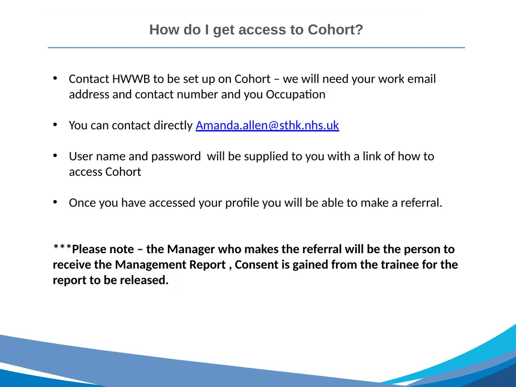 Cohort Training Management Referrals Introduction - slide 9 of 22