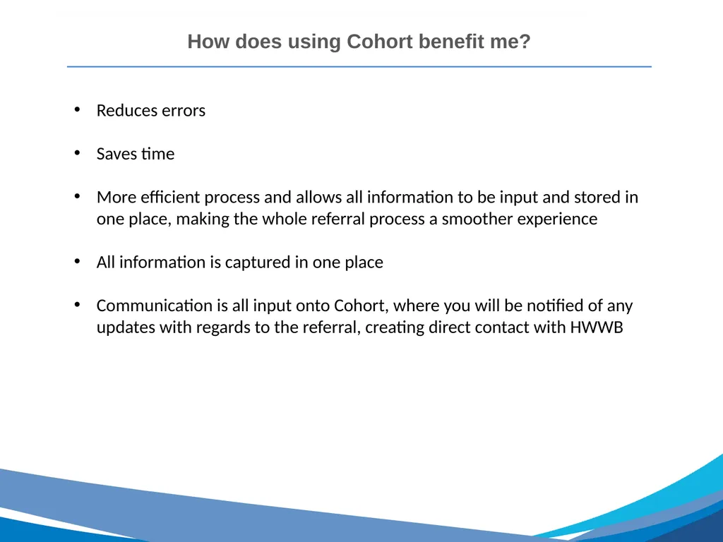 Cohort Training Management Referrals Introduction - slide 8 of 22