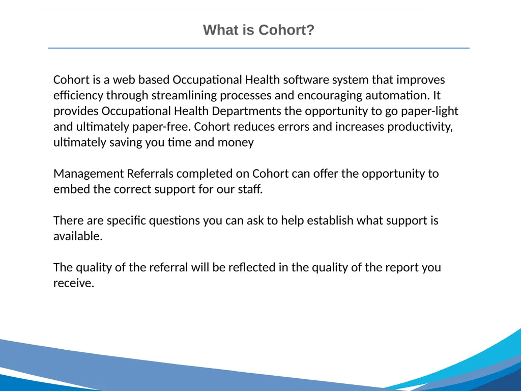 Cohort Training Management Referrals Introduction - slide 3 of 22