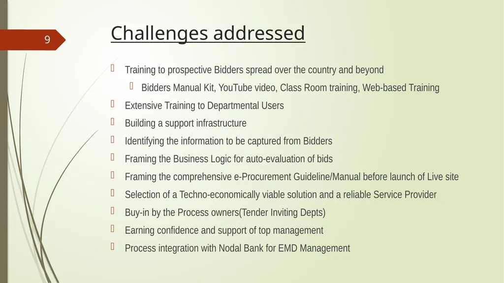 Successful Implementation of eProcurement system - slide 9 of 19