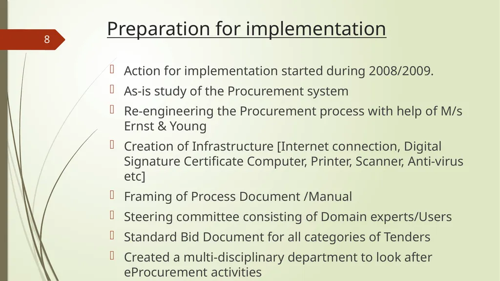 Successful Implementation of eProcurement system - slide 8 of 19