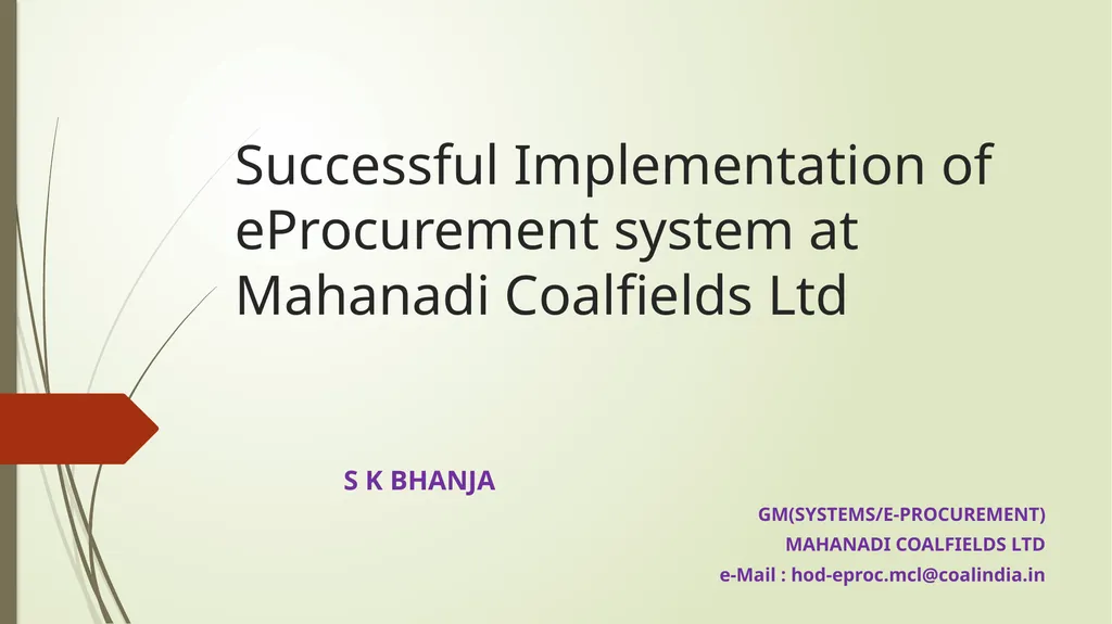 Successful Implementation of eProcurement system - slide 1 of 19