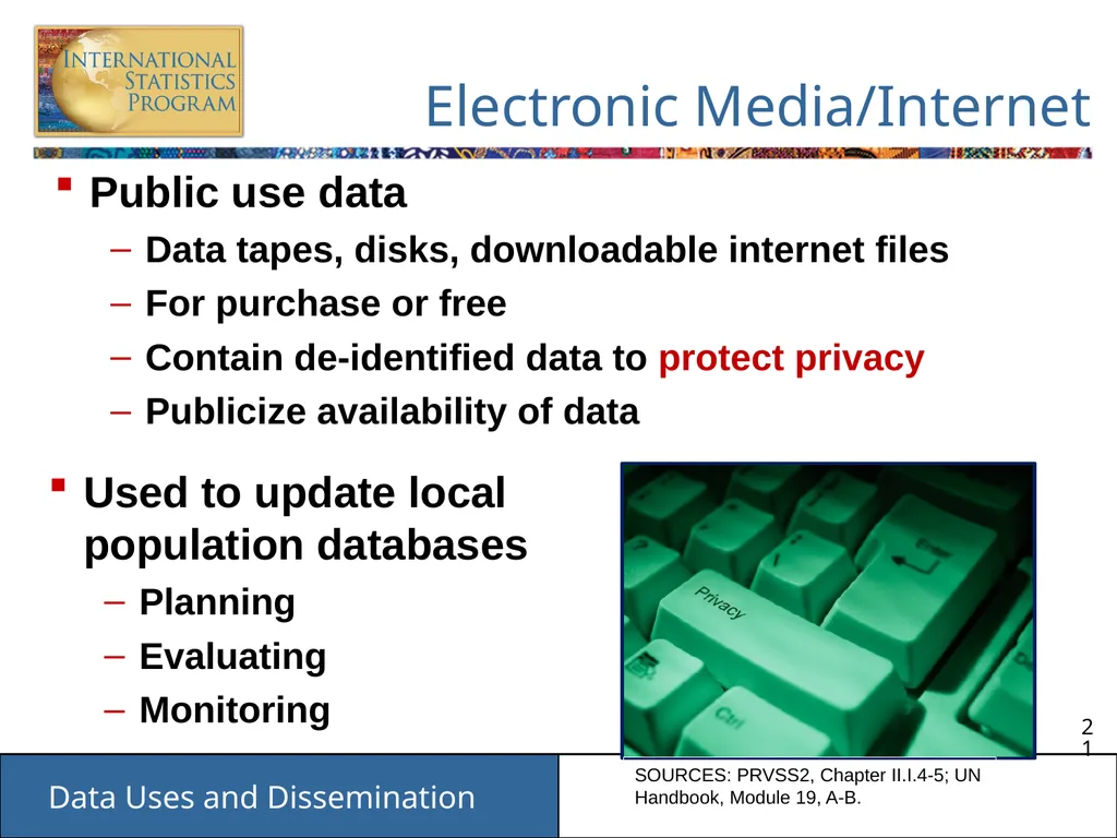 Data Uses and Dissemination These materials have - slide 21 of 53