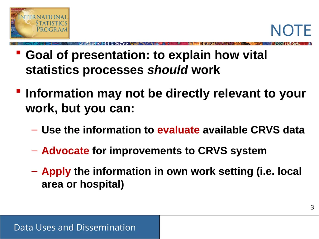 Data Uses and Dissemination These materials have - slide 3 of 53